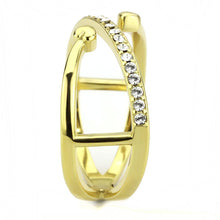 Load image into Gallery viewer, TK3625 - IP Gold(Ion Plating) Stainless Steel Ring with Top Grade Crystal  in Clear