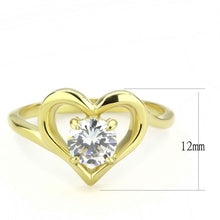 Load image into Gallery viewer, TK3628 - IP Gold(Ion Plating) Stainless Steel Ring with AAA Grade CZ  in Clear