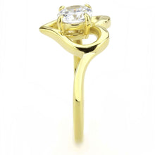 Load image into Gallery viewer, TK3628 - IP Gold(Ion Plating) Stainless Steel Ring with AAA Grade CZ  in Clear