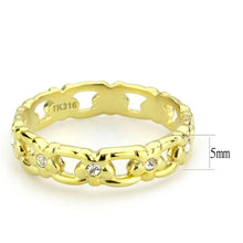 Load image into Gallery viewer, TK3629 - IP Gold(Ion Plating) Stainless Steel Ring with Top Grade Crystal  in Clear