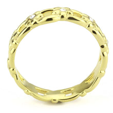 Load image into Gallery viewer, TK3629 - IP Gold(Ion Plating) Stainless Steel Ring with Top Grade Crystal  in Clear