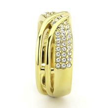 Load image into Gallery viewer, TK3632 - IP Gold(Ion Plating) Stainless Steel Ring with Top Grade Crystal  in Clear