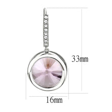 Load image into Gallery viewer, TK3643 - High polished (no plating) Stainless Steel Earrings with Top Grade Crystal  in Light Rose