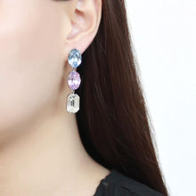 Load image into Gallery viewer, TK3644 - High polished (no plating) Stainless Steel Earrings with Top Grade Crystal  in Multi Color