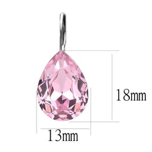 Load image into Gallery viewer, TK3645 - High polished (no plating) Stainless Steel Earrings with Top Grade Crystal  in Light Rose