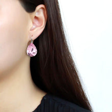 Load image into Gallery viewer, TK3645 - High polished (no plating) Stainless Steel Earrings with Top Grade Crystal  in Light Rose