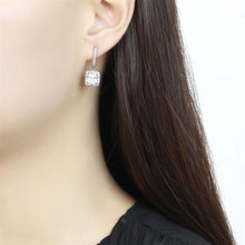 Load image into Gallery viewer, TK3651 - High polished (no plating) Stainless Steel Earrings with AAA Grade CZ  in Clear