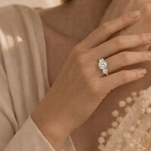 Load image into Gallery viewer, TK3672 - IP Gold(Ion Plating) Stainless Steel Ring with AAA Grade CZ  in Clear