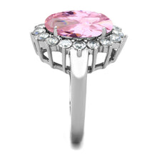 Load image into Gallery viewer, TK3676 - High polished (no plating) Stainless Steel Ring with Synthetic Synthetic Glass in Rose