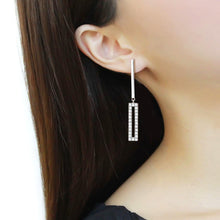 Load image into Gallery viewer, TK3682 - High polished (no plating) Stainless Steel Earrings with AAA Grade CZ  in Clear