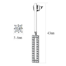 Load image into Gallery viewer, TK3682 - High polished (no plating) Stainless Steel Earrings with AAA Grade CZ  in Clear