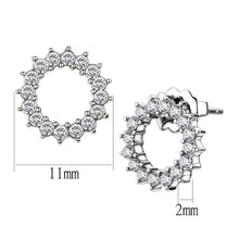 Load image into Gallery viewer, TK3683 - High polished (no plating) Stainless Steel Earrings with AAA Grade CZ  in Clear