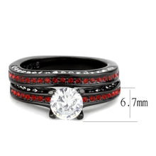 Load image into Gallery viewer, TK3695 - IP Black(Ion Plating) Stainless Steel Ring with AAA Grade CZ  in Clear