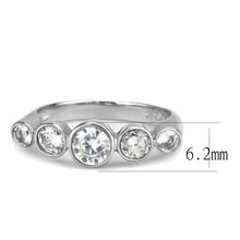 Load image into Gallery viewer, TK3697 - High polished (no plating) Stainless Steel Ring with AAA Grade CZ  in Clear