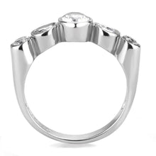 Load image into Gallery viewer, TK3697 - High polished (no plating) Stainless Steel Ring with AAA Grade CZ  in Clear