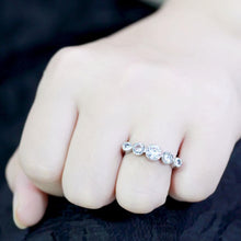 Load image into Gallery viewer, TK3697 - High polished (no plating) Stainless Steel Ring with AAA Grade CZ  in Clear