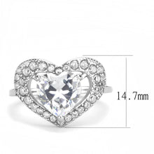 Load image into Gallery viewer, TK3698 - High polished (no plating) Stainless Steel Ring with AAA Grade CZ  in Clear