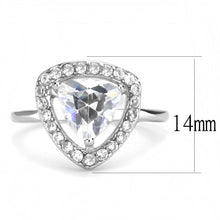 Load image into Gallery viewer, TK3699 - High polished (no plating) Stainless Steel Ring with AAA Grade CZ  in Clear