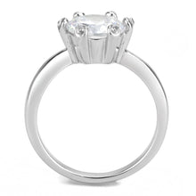 Load image into Gallery viewer, TK3700 - High polished (no plating) Stainless Steel Ring with AAA Grade CZ  in Clear