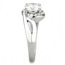 Load image into Gallery viewer, TK3701 - High polished (no plating) Stainless Steel Ring with AAA Grade CZ  in Clear