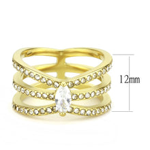 Load image into Gallery viewer, TK3705 - IP Gold(Ion Plating) Stainless Steel Ring with AAA Grade CZ  in Clear