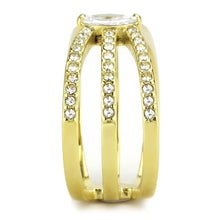 Load image into Gallery viewer, TK3705 - IP Gold(Ion Plating) Stainless Steel Ring with AAA Grade CZ  in Clear