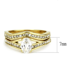 Load image into Gallery viewer, TK3706 - IP Gold(Ion Plating) Stainless Steel Ring with AAA Grade CZ  in Clear