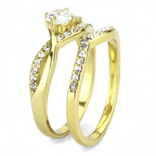 Load image into Gallery viewer, TK3708 - IP Gold(Ion Plating) Stainless Steel Ring with AAA Grade CZ  in Clear