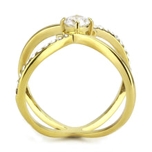 Load image into Gallery viewer, TK3709 - IP Gold(Ion Plating) Stainless Steel Ring with AAA Grade CZ  in Clear