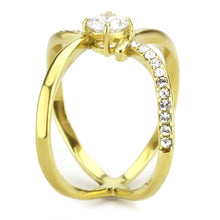 Load image into Gallery viewer, TK3709 - IP Gold(Ion Plating) Stainless Steel Ring with AAA Grade CZ  in Clear