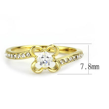 Load image into Gallery viewer, TK3711 - IP Gold(Ion Plating) Stainless Steel Ring with AAA Grade CZ  in Clear