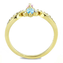 Load image into Gallery viewer, TK3712 - IP Gold(Ion Plating) Stainless Steel Ring with AAA Grade CZ  in Multi Color