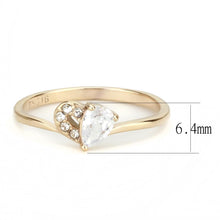 Load image into Gallery viewer, TK3713 - IP Rose Gold(Ion Plating) Stainless Steel Ring with AAA Grade CZ  in Clear