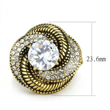 Load image into Gallery viewer, TK3714 - IP Gold(Ion Plating) Stainless Steel Ring with AAA Grade CZ  in Clear