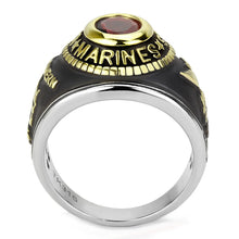 Load image into Gallery viewer, TK3723 - Two-Tone IP Gold (Ion Plating) Stainless Steel Ring with Synthetic Synthetic Glass in Red Series