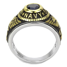 Load image into Gallery viewer, TK3726 - Two-Tone IP Gold (Ion Plating) Stainless Steel Ring with Synthetic Synthetic Glass in Montana