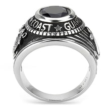 Load image into Gallery viewer, TK414703J - IP Black(Ion Plating) Stainless Steel Ring with Synthetic Synthetic Glass in Siam