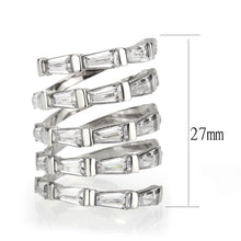 Load image into Gallery viewer, TK3729 High polished Stainless Steel Ring with AAA Grade CZ in Clear