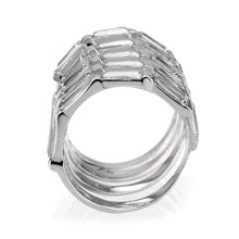 Load image into Gallery viewer, TK3729 High polished Stainless Steel Ring with AAA Grade CZ in Clear