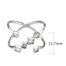 Load image into Gallery viewer, TK3730 High polished Stainless Steel Ring with AAA Grade CZ in Clear