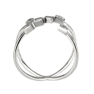 TK3730 High polished Stainless Steel Ring with AAA Grade CZ in Clear