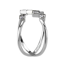 Load image into Gallery viewer, TK3730 High polished Stainless Steel Ring with AAA Grade CZ in Clear