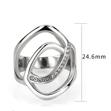 Load image into Gallery viewer, TK3731 High polished Stainless Steel Ring with Top Grade Crystal in Clear