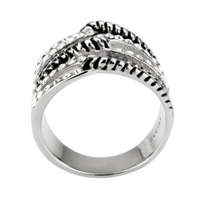 Load image into Gallery viewer, TK3733 High polished Stainless Steel Ring with Top Grade Crystal in Clear