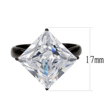 Load image into Gallery viewer, TK3736 IP Black  Stainless Steel Ring with AAA Grade CZ in Clear