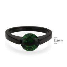 Load image into Gallery viewer, TK3738 IP Black Stainless Steel Ring with Synthetic in Emerald