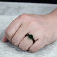 Load image into Gallery viewer, TK3738 IP Black Stainless Steel Ring with Synthetic in Emerald