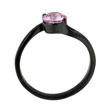 Load image into Gallery viewer, TK3739 IP Black Stainless Steel Ring with AAA Grade CZ in Rose