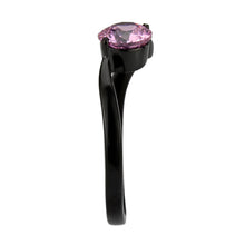 Load image into Gallery viewer, TK3739 IP Black Stainless Steel Ring with AAA Grade CZ in Rose