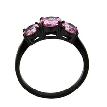 Load image into Gallery viewer, TK3742 - IP Black Stainless Steel Ring with AAA Grade CZ in Rose